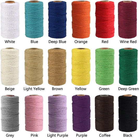 (109 Yards/1.5mm/35 Colors Optional) Cotton Baker Twine DIY Craft Macramé Natural Cotton Rope Craft Making Knitting Cord String Rope DIY Wedding Decor Supply Christmas Wrapping(Pink)…