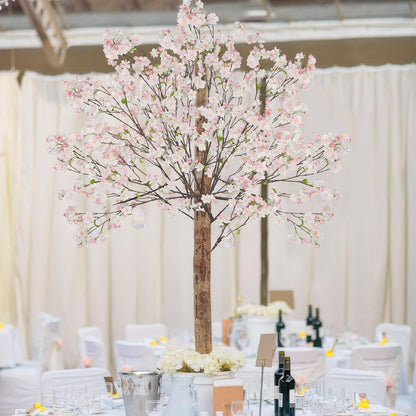 Cherry Blossom Branches Long Stem Artificial Flowers for Tall Vase Silk Flower Bulk White and Pink Plum Blossom Flowers for Indoor Home Decor Bedroom Floral Arrangement Table Centerpieces