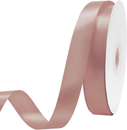 1 inch Wide 100 Yards Double Face Peach Pink Satin Ribbon Fabric Ribbon for Gift Wrapping Weddings Decoration Bouquet Balloons Arts Craft Sewing Hair Bow Invitation