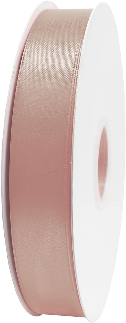 1 inch Wide 100 Yards Double Face Peach Pink Satin Ribbon Fabric Ribbon for Gift Wrapping Weddings Decoration Bouquet Balloons Arts Craft Sewing Hair Bow Invitation
