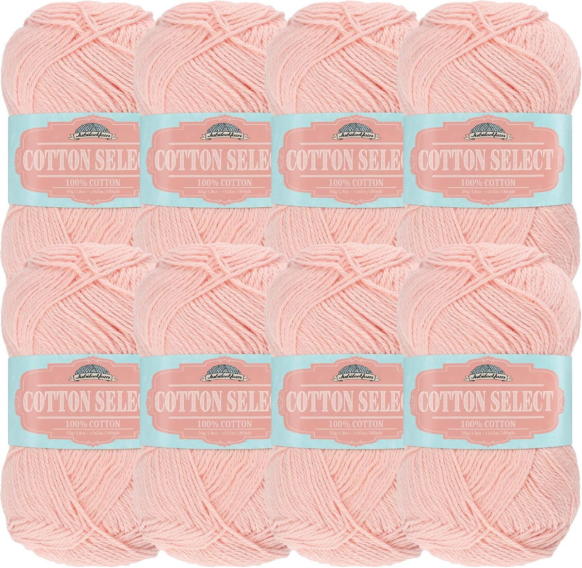 JubileeYarn Cotton Select Yarn - Peach - 8 Skeins