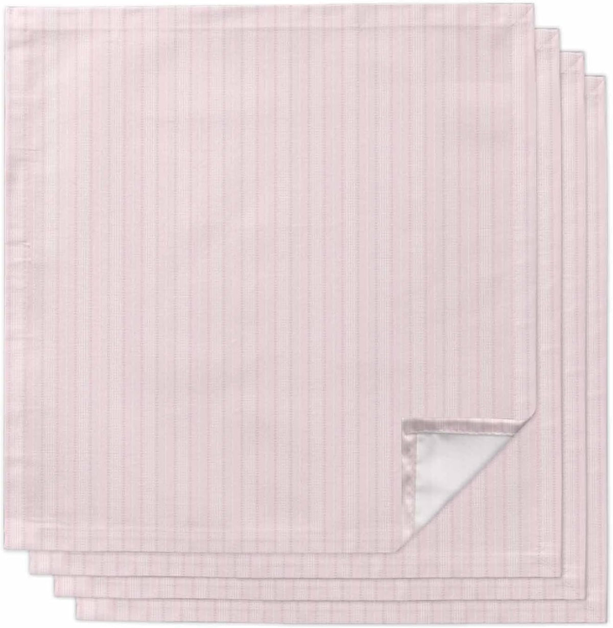 Blush Pink Line Striped Cloth Napkins Set of 4, Holiday Napkins for Baby Shower, Farmhouse Pink Stripes Washable Reusable Dinner Napkin for Cocktail Wedding Party, 20 x 20 Inch