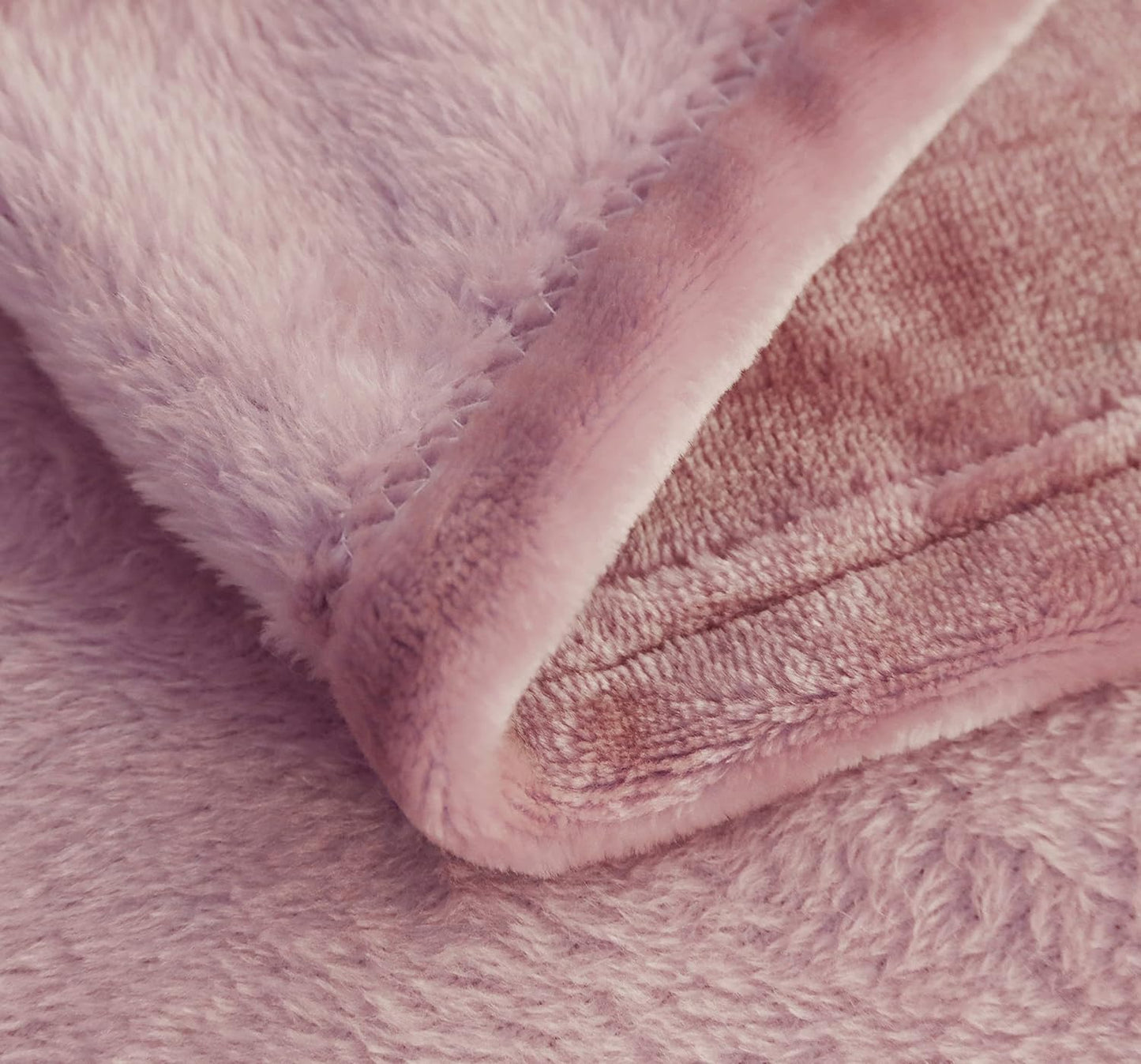 Flannel Fleece Blanket Luxury Twin XL Size, All Season Lightweight Super Soft Cozy Blanket for Bed or Couch, Dusty Pink, 66x90 inches