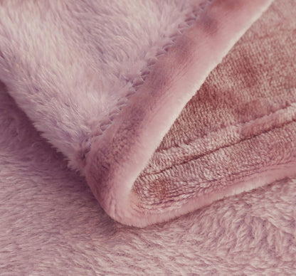 Flannel Fleece Blanket Luxury Twin XL Size, All Season Lightweight Super Soft Cozy Blanket for Bed or Couch, Dusty Pink, 66x90 inches