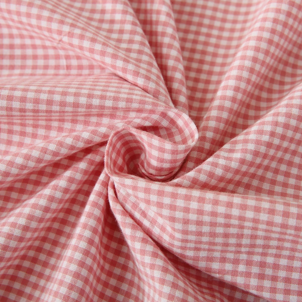 Pink/White Gingham Plaid Ruffle Throw Pillow Covers 18"x18"