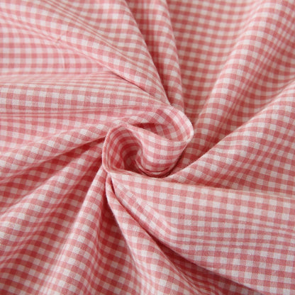 Pink/White Gingham Plaid Ruffle Throw Pillow Covers 18"x18"