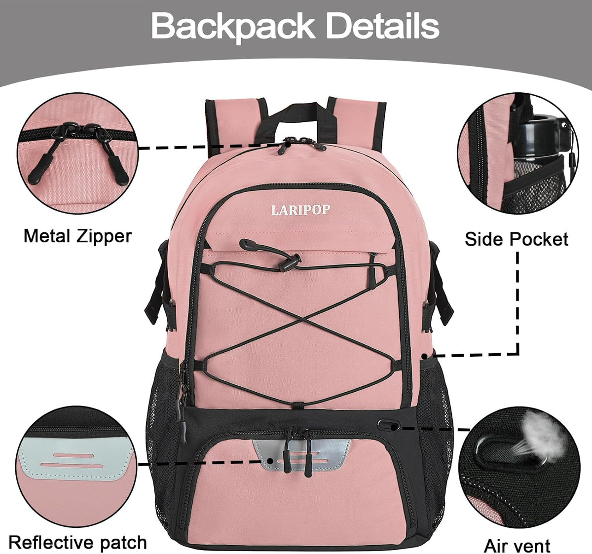 Basketball Backpack with Ball Compartment - Ventilated Shoe Pocket Fits US Size 15, Water Resistant 30L Sports Bag for Men Women Teen Athletes Practice Travel