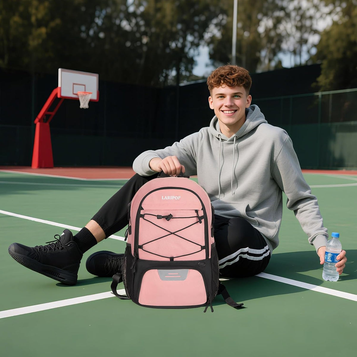 Basketball Backpack with Ball Compartment - Ventilated Shoe Pocket Fits US Size 15, Water Resistant 30L Sports Bag for Men Women Teen Athletes Practice Travel
