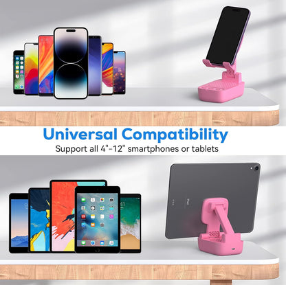 Phone Stand with Bluetooth Speaker, HD Stereo, Adjustable