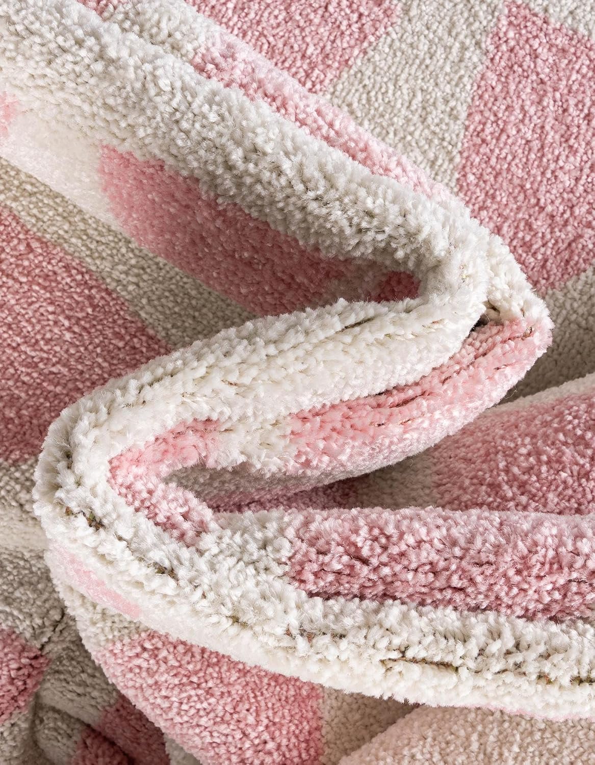 Whimsy Kids Collection Rug – 3 Ft Round Ivory and Pink Medium-Pile Rug Perfect for Kitchens, Dining Rooms