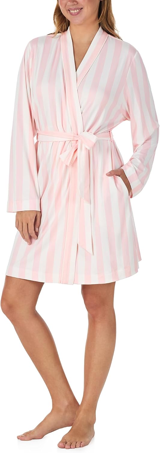 Womens Jersey Knit Bathrobe - Long Sleeve Above Knee Length Robe - Sleepwear & Loungewear