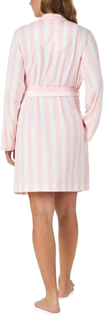 Womens Jersey Knit Bathrobe - Long Sleeve Above Knee Length Robe - Sleepwear & Loungewear
