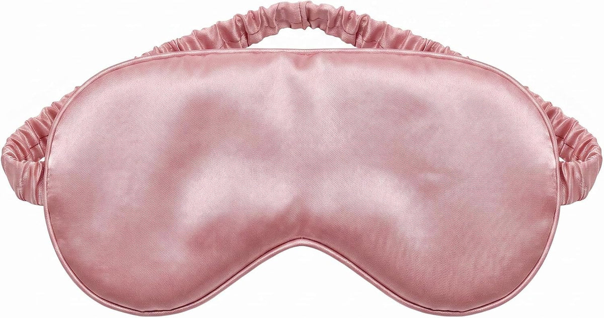 [1 Pack] Sleep Masks, Satin Eye Mask for Sleeping - Silky Eye Masks Bulk with Storage Bag & Elastic Strap,Pink