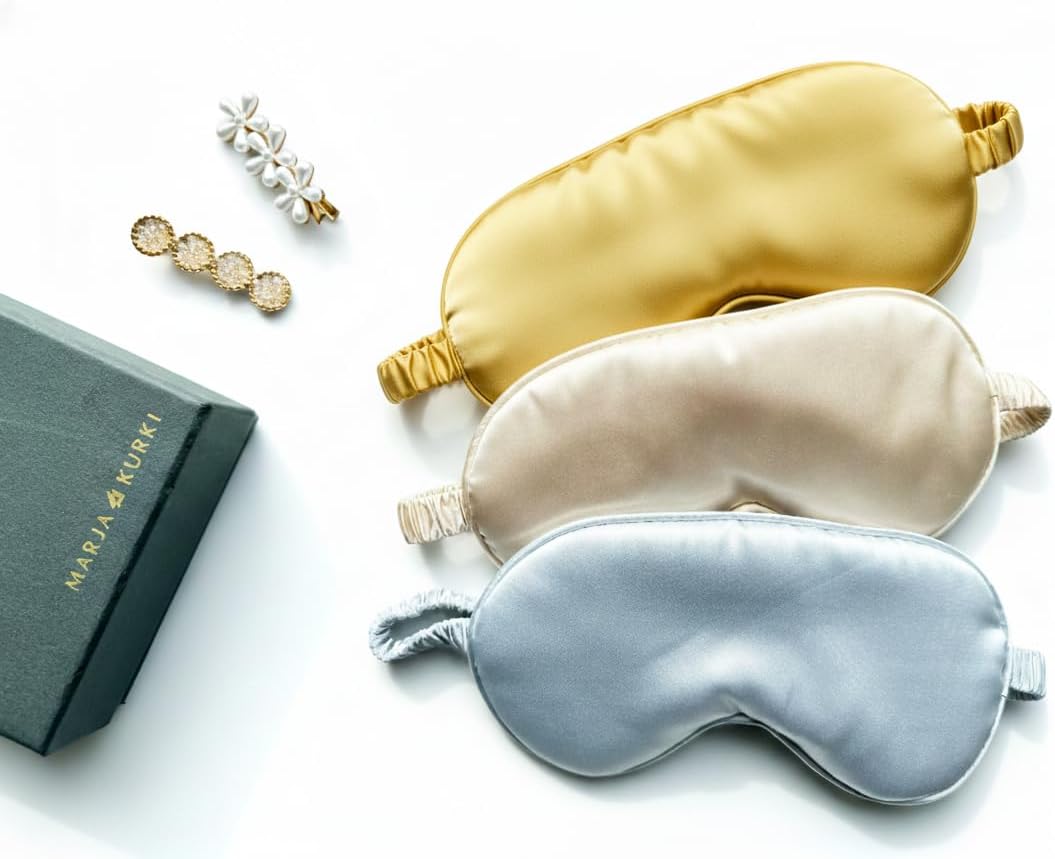 [1 Pack] Sleep Masks, Satin Eye Mask for Sleeping - Silky Eye Masks Bulk with Storage Bag & Elastic Strap,Pink