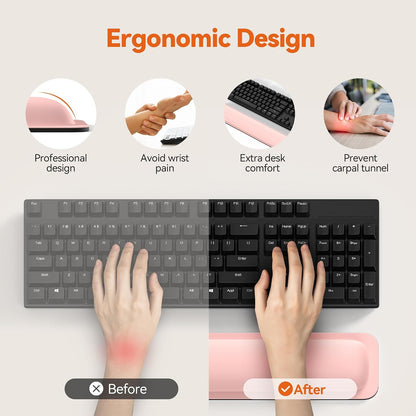 Wrist Rest for Computer Keyboard Ergonomic, 1 in Thick, 17x3.3 in