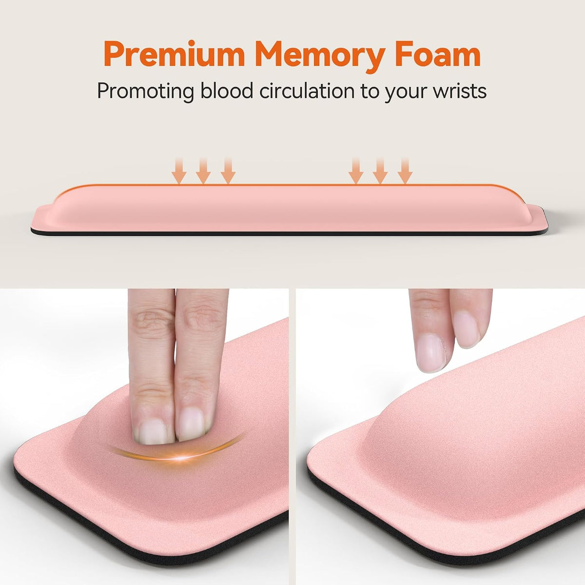 Wrist Rest for Computer Keyboard Ergonomic, 1 in Thick, 17x3.3 in