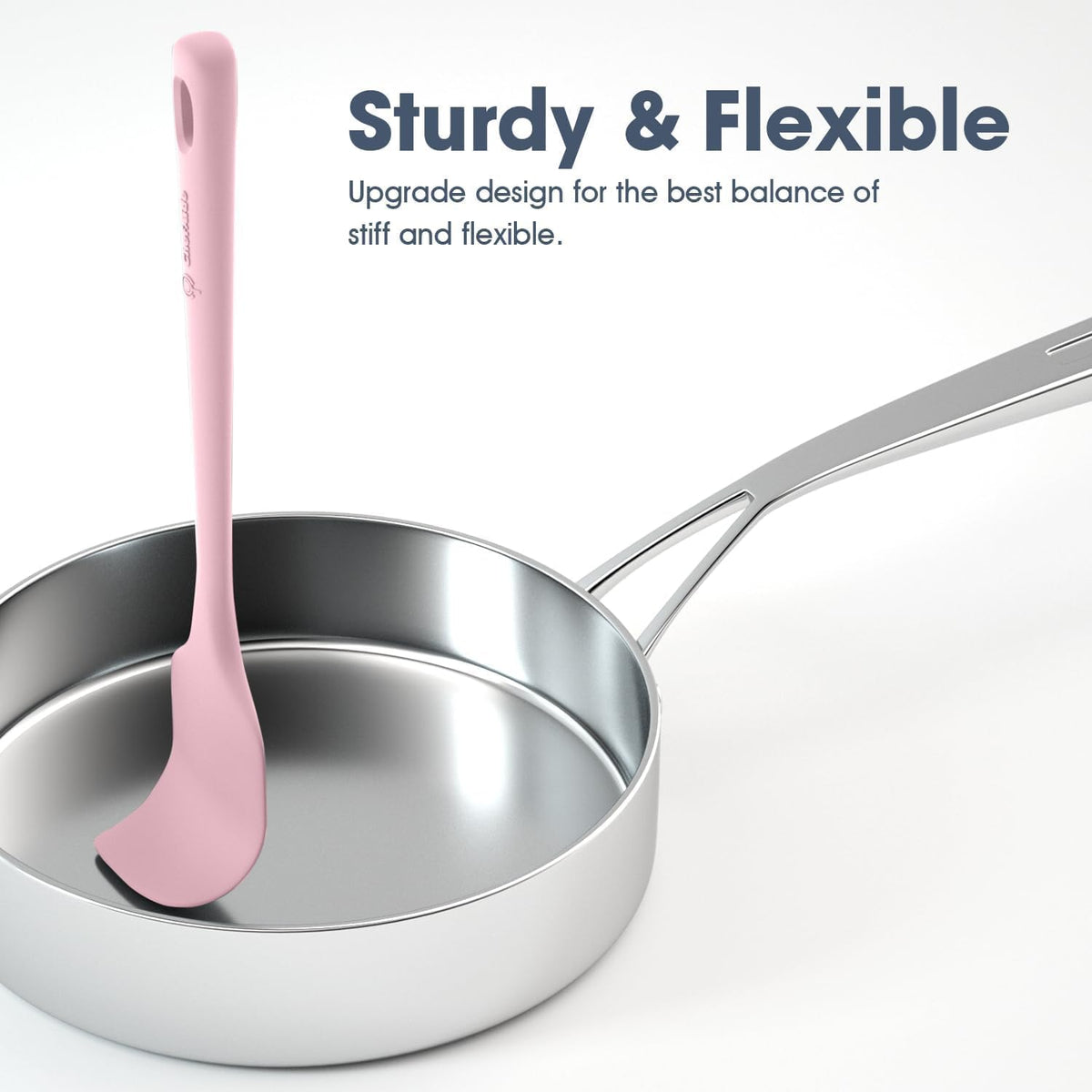 5 Pieces Silicone Spatulas Set, Heat Resistant Rubber Spatula