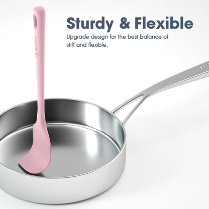 5 Pieces Silicone Spatulas Set, Heat Resistant Rubber Spatula