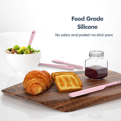 5 Pieces Silicone Spatulas Set, Heat Resistant Rubber Spatula
