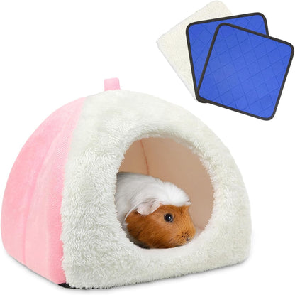 Guinea Pig Hideout Bed with 2 Absorbent Leak-Proof Bottom Pee Pad