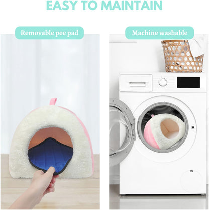 Guinea Pig Hideout Bed with 2 Absorbent Leak-Proof Bottom Pee Pad