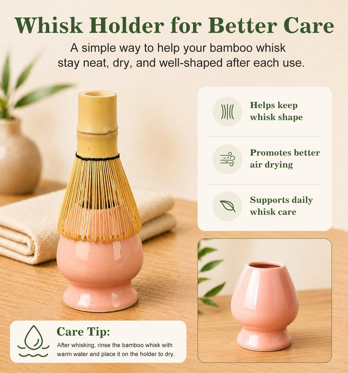 Matcha Whisk Set, Ceramic Matcha Kit for Beginners & Tea Lovers