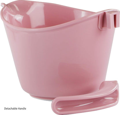 Batter Bowl With Pour Spout, Non-Slip Base,Space Saving Detachable Handle with Lid, 2 QT Heavy Duty BPA-Free Microwave & Dishwasher Safe (Pink)