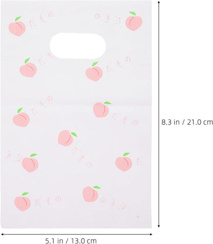 100pcs White Daisy Bags 5.12 X 8.27 Inch Birthday Party Favors Candy Pouches Sturdy Small Peach Pattern Party Packaging Bags