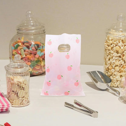 100pcs White Daisy Bags 5.12 X 8.27 Inch Birthday Party Favors Candy Pouches Sturdy Small Peach Pattern Party Packaging Bags