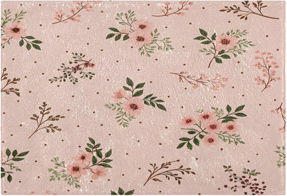 Elegant Flowers Pink Bathroom Mat Rug 24" x 16" Non Slip Super Absorbent Quick Dry Bath Mats for Bathtub Fluffy Rugs