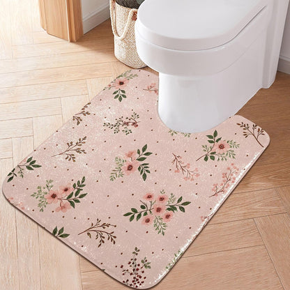 Elegant Flowers Pink Bathroom Mat Rug 24" x 16" Non Slip Super Absorbent Quick Dry Bath Mats for Bathtub Fluffy Rugs