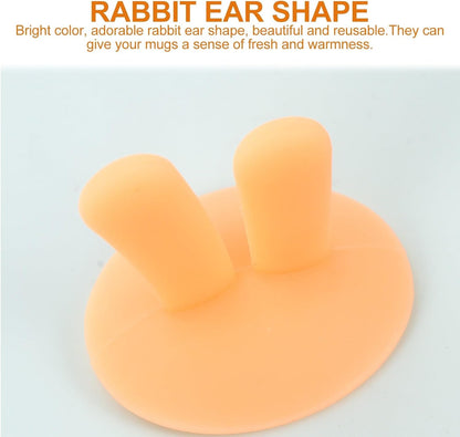 3 Pcs Silicone Cup Lids Rabbit Ear Covers for Mug Dust Protection