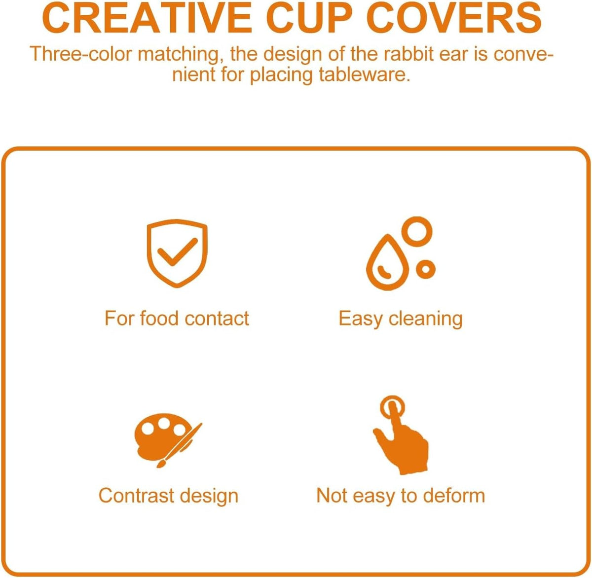 3 Pcs Silicone Cup Lids Rabbit Ear Covers for Mug Dust Protection