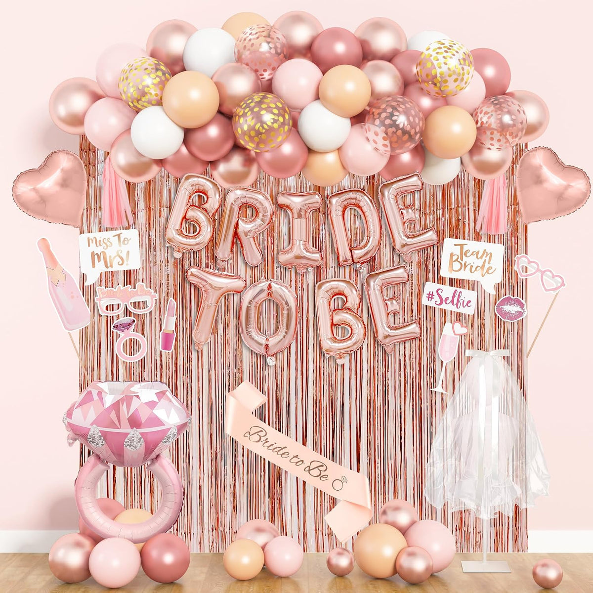 Rose Gold Bachelorette Party Decorations Supplies