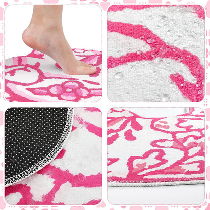 Delft Cat Shape Bath Rug Cat Shaped Bathroom Mat 23" x 32", Pink