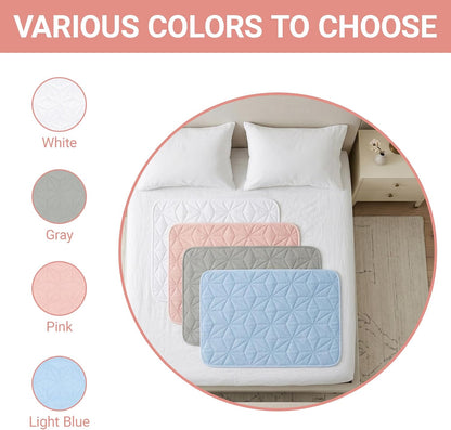 2 Pack Quilted Waterproof Pads for Bed Washable 34x52 Inch Pink