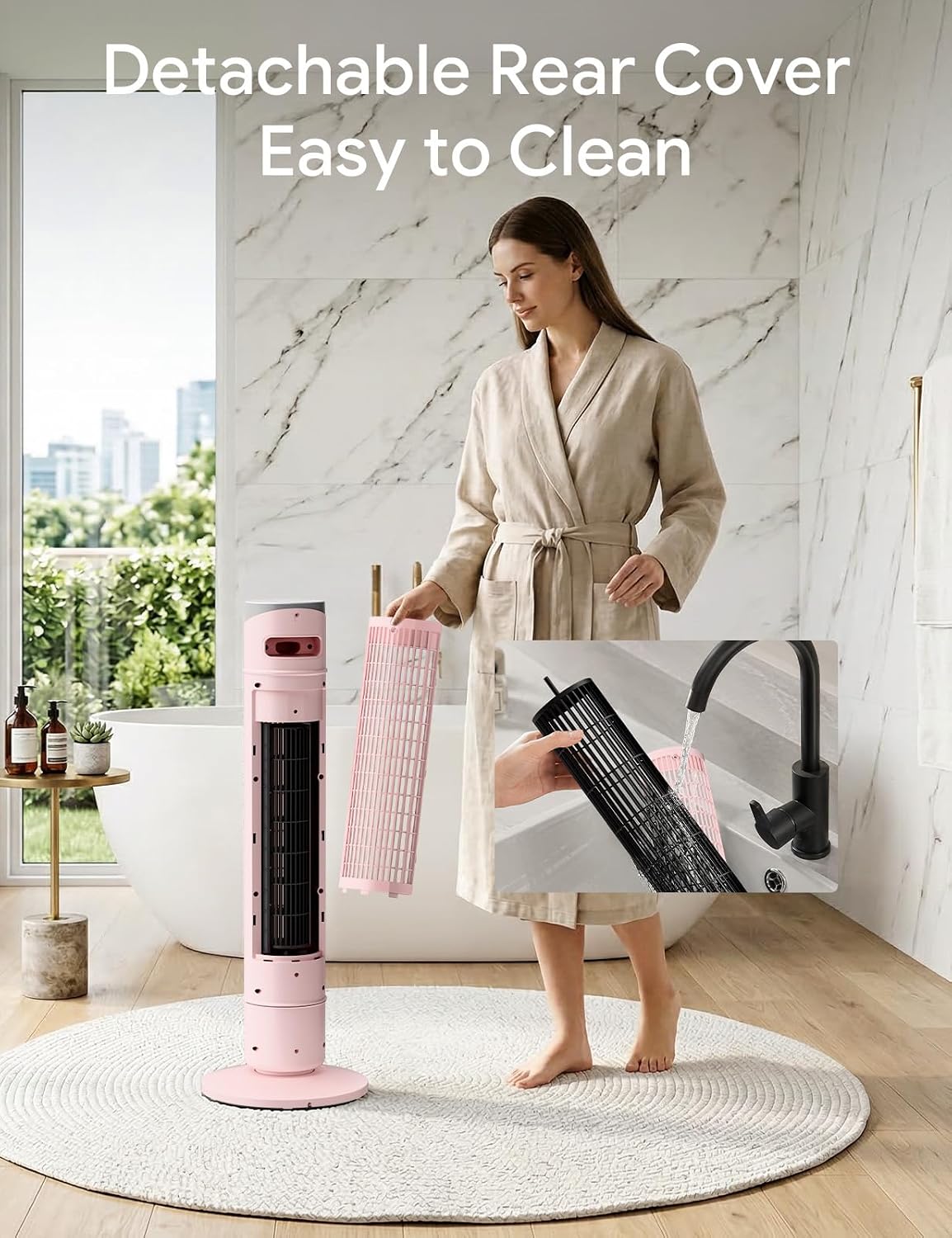 Smart Tower Fan for Bedroom,120° Oscillating Fans that Blow Cold Air