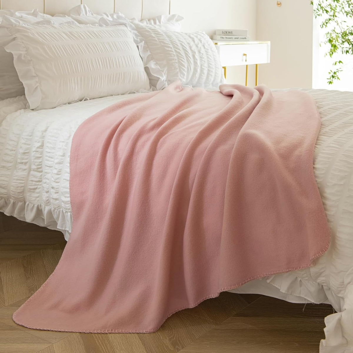 CAI TENG Fleece Throw Blanket Bulk 6 Pack Blankets Soft Lightweight for Kids Cozy Polar Fleece Blanket 50 x 60 Solid Pet-Friendly Bed Sofa Couch Fleece Fabric Travel Wedding Gift Outdoor Pink