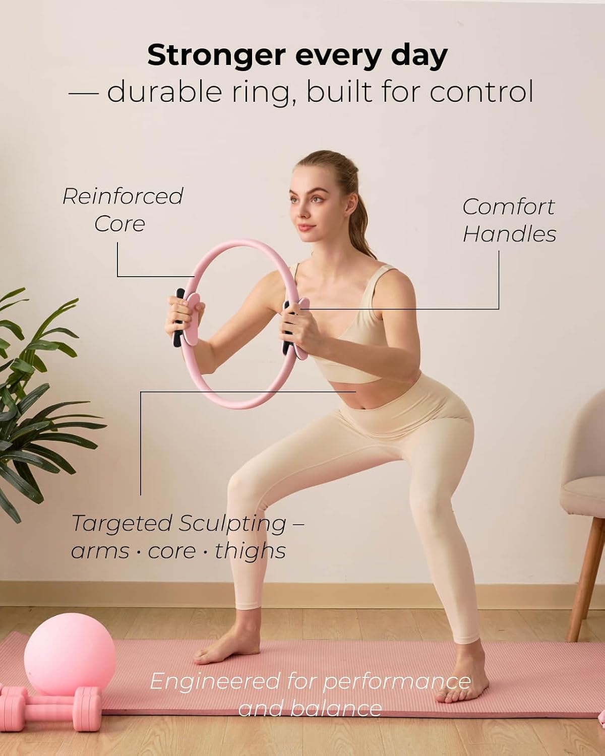 Pink Adjustable Kettlebell 5lb to 12lb Adjustable Dumbbell Set 2lb to 5lb and Pilates Kit Bundle