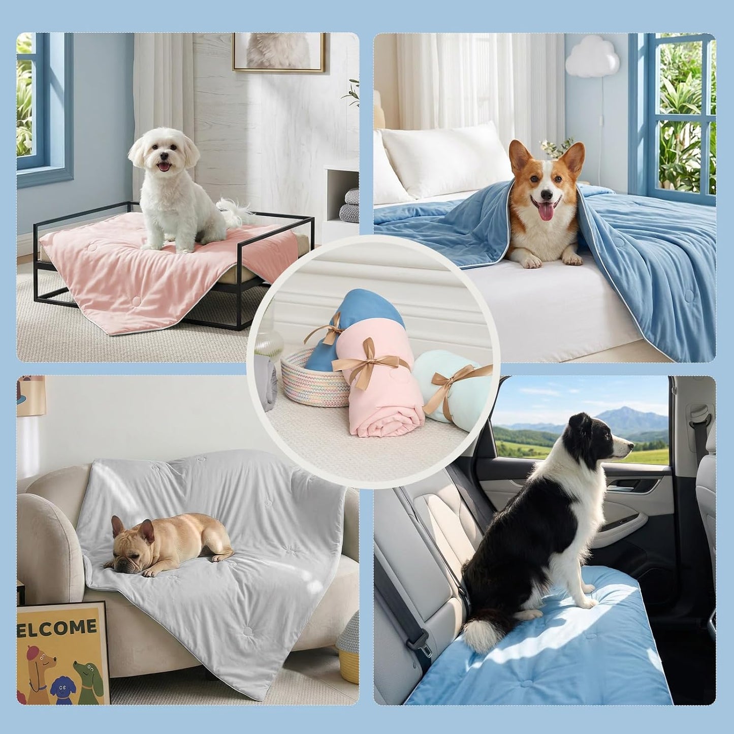 Soulbond Cooling Blanket for Small Dogs - Q-MAX>0.45, Soft Breathable Pet Cat Cool Throw Blanket for Summer, Washable Dog Cooling Bed Mat Protector for Crates, Couch, Sofa (25"x35", Pink)