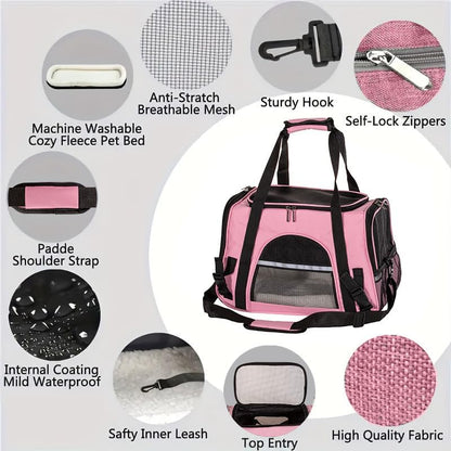 Cat Carrier Bag, Airline Approved Soft Carrier for Cats & Small Dogs