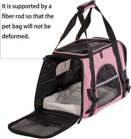 Cat Carrier Bag, Airline Approved Soft Carrier for Cats & Small Dogs