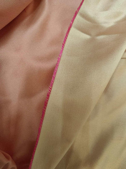 100% Silk Dutchess Satin Reversable Pink Peach and Pink Color 58" Wide [22053]