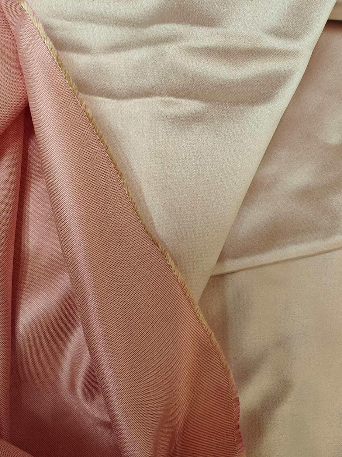 100% Silk Dutchess Satin Reversable Pink Peach and Pink Color 58" Wide [22053]