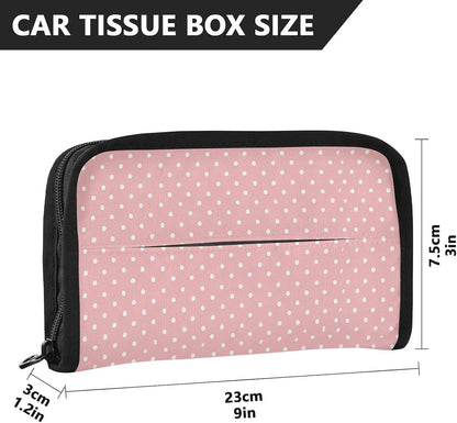 Car Visor Tissue Holder Mask Holder for Car Tissue Box Sun Visor Napkin Holder Visor Accessories Adjustable Straps Reusable Durable Easy Install Light Pink White Polka Dots