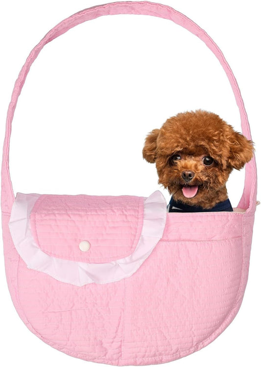 Pet Sling Carrier for Small Dogs & Cats 3-8lbs, Light Pink