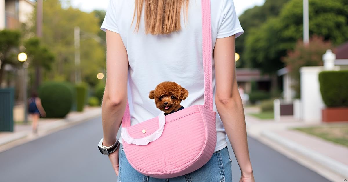 Pet Sling Carrier for Small Dogs & Cats 3-8lbs, Light Pink