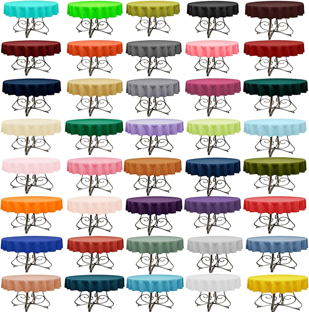 . Stylish Round 45-Inch Polyester Tablecloth in 40+ Colors - Premium Quality (Peach)
