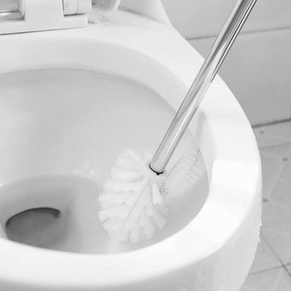 Toilet Brush and Holder,Stainless Steel Toilet Bowl Cleaning Brush Set,Under Rim Lip Brush and Storage Caddy for Bathroom (Pink Lines)