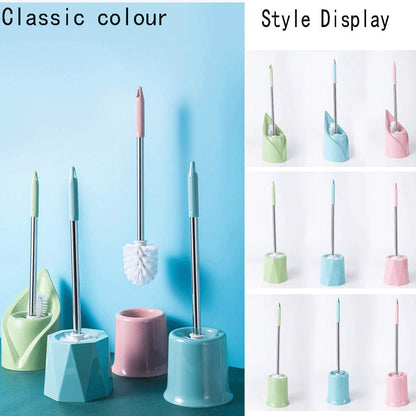 Toilet Brush and Holder,Stainless Steel Toilet Bowl Cleaning Brush Set,Under Rim Lip Brush and Storage Caddy for Bathroom (Pink Lines)